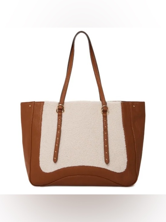 Jessica Simpson Handbags - EUC [Jessica Simpson] Vienna Vegan Leather Sherpa Tote Shoulder Bag Purse